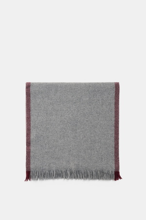 Brunello Cucinelli  - Herren - Cashmere Schal dunkelgrau/bordeaux
