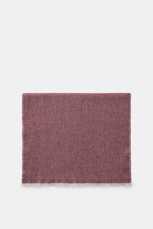 Brunello Cucinelli  - Herren - Cashmere Schal grau/bordeaux gemustert