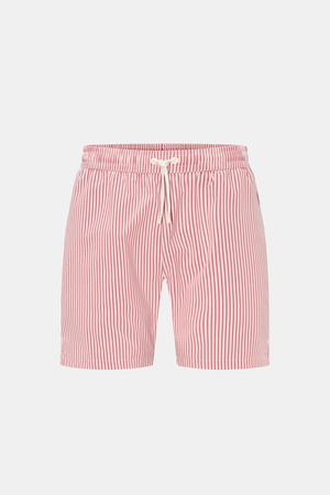 04651 / A trip in a bag - Herren - Badeshorts rosé/bordeaux gestreift