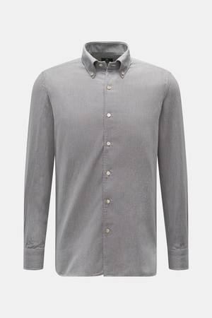 Borrelli  - Herren - Casual Hemd 'Gable' Kent-Kragen grau meliert