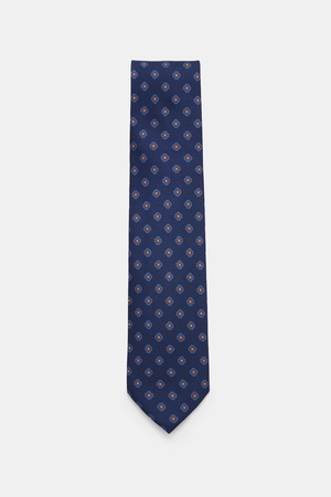 Cesare Attolini  - Herren - Seidenkrawatte navy/blau/braun gemustert