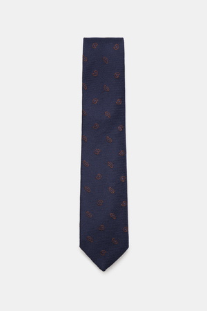 Borrelli  - Herren - Krawatte navy/braun gemustert