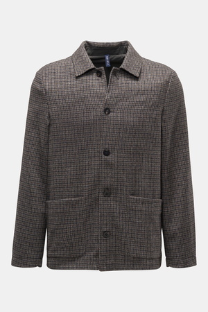 04651 / A trip in a bag - Herren - Overshirt 'Check' grau/braun Hahnentritt