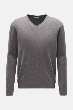Braun  Hamburg Essentials - Herren - Cashmere V-Neck Pullover grau