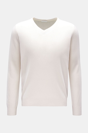 Braun  Hamburg Essentials - Herren - Cashmere V-Neck Pullover offwhite