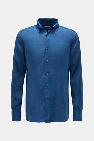 Braun  Hamburg Essentials - Herren - Leinenhemd Button-Down-Kragen dunkelblau