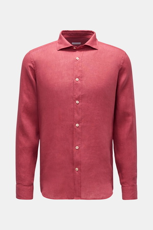 Braun  Hamburg Essentials - Herren - Leinenhemd Haifisch-Kragen rot