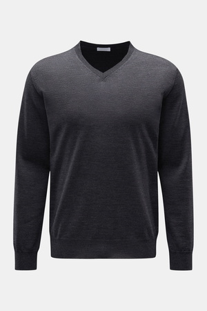 Braun  Hamburg Essentials - Herren - Merino Feinstrick-Pullover dunkelgrau