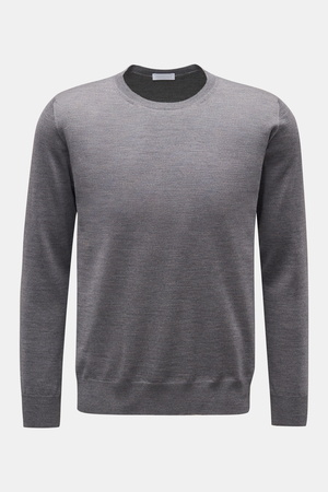 Braun  Hamburg Essentials - Herren - Merino Feinstrick-Pullover dunkelgrau
