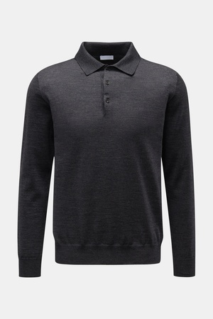 Braun  Hamburg Essentials - Herren - Merino Strickpolo anthrazit