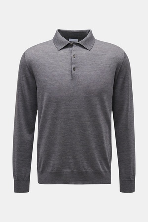 Braun  Hamburg Essentials - Herren - Merino Strickpolo dunkelgrau