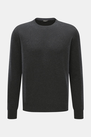 Braun Hamburg  - Herren - Cashmere Rundhalspullover anthrazit meliert