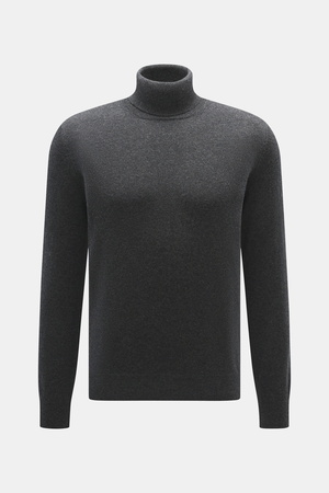 Braun Hamburg  - Herren - Cashmere Rundhalspullover dunkelgrau meliert