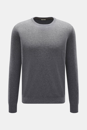 Braun Hamburg  - Herren - Cashmere Rundhalspullover dunkelgrau meliert