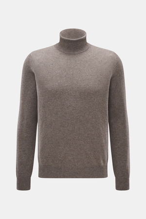 Braun Hamburg  - Herren - Cashmere Rundhalspullover taupe meliert