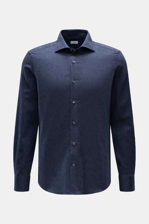 Braun Hamburg  - Herren - Flanellhemd Haifisch-Kragen navy