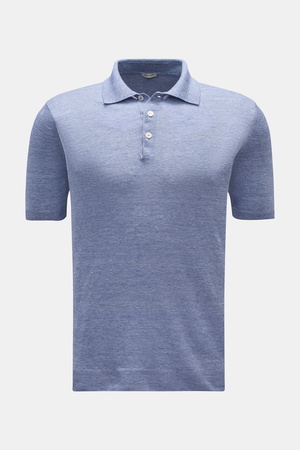 Braun Hamburg  - Herren - Leinen Kurzarm-Strickpolo hellblau