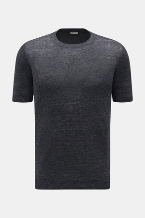 Braun Hamburg  - Herren - Leinen Kurzarmpullover dunkelgrau
