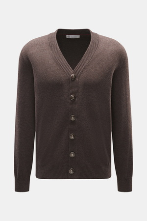 Brunello Cucinelli  - Herren - Cashmere Cardigan graubraun meliert