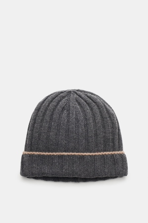 Brunello Cucinelli  - Herren - Cashmere Mütze dunkelgrau meliert