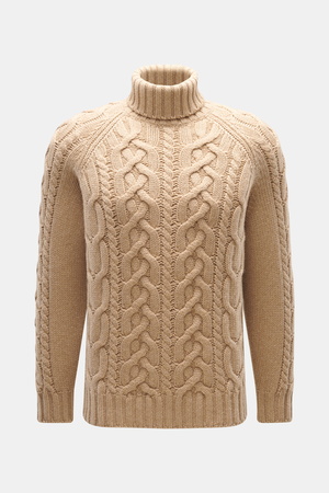 Brunello Cucinelli  - Herren - Cashmere Rollkragenpullover hellbraun