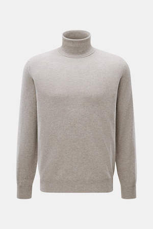 Brunello Cucinelli  - Herren - Cashmere Rollkragenpullover taupe meliert
