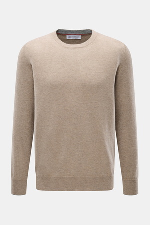 Brunello Cucinelli  - Herren - Cashmere Rundhalspullover beige meliert