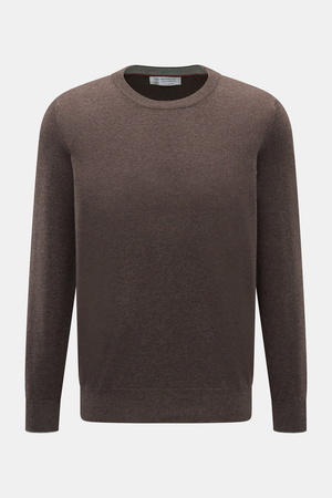 Brunello Cucinelli  - Herren - Cashmere Rundhalspullover braun meliert