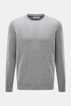 Brunello Cucinelli  - Herren - Cashmere Rundhalspullover grau meliert
