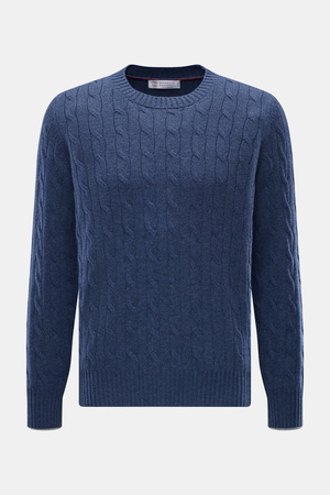 Brunello Cucinelli  - Herren - Cashmere Rundhalspullover graublau meliert