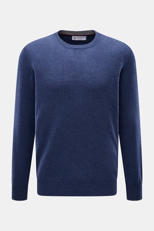 Brunello Cucinelli  - Herren - Cashmere Rundhalspullover graublau meliert