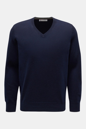 Brunello Cucinelli  - Herren - Cashmere V-Neck Pullover navy