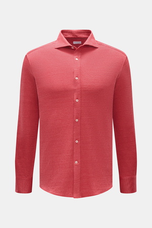 Brunello Cucinelli  - Herren - Jersey-Hemd Haifisch-Kragen rot meliert