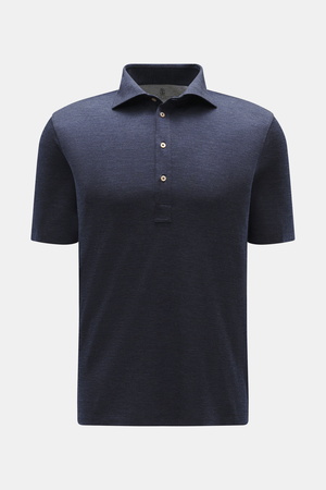 Brunello Cucinelli  - Herren - Jersey-Poloshirt dunkelblau meliert