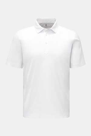 Brunello Cucinelli  - Herren - Jersey-Poloshirt weiß grau