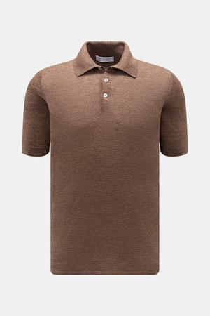 Brunello Cucinelli  - Herren - Kurzarm-Strickpolo braun meliert