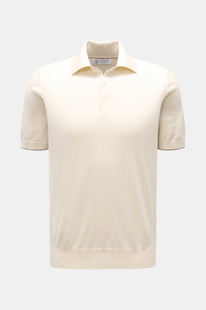 Brunello Cucinelli  - Herren - Kurzarm-Strickpolo creme