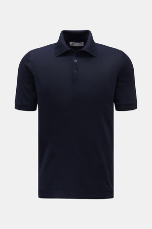 Brunello Cucinelli  - Herren - Kurzarm-Strickpolo dunkelblau