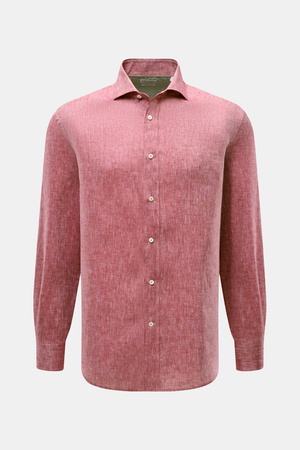 Brunello Cucinelli  - Herren - Leinenhemd Haifisch-Kragen rot meliert