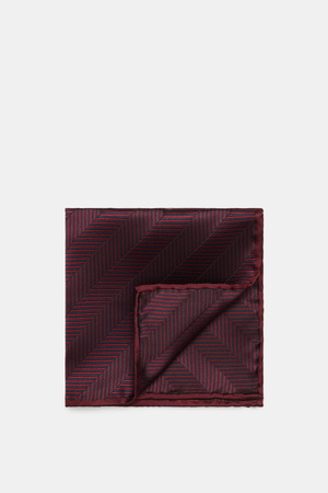 Brunello Cucinelli  - Herren - Seiden-Einstecktuch bordeaux gemustert