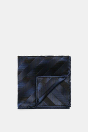 Brunello Cucinelli  - Herren - Seiden-Einstecktuch dark navy gemustert