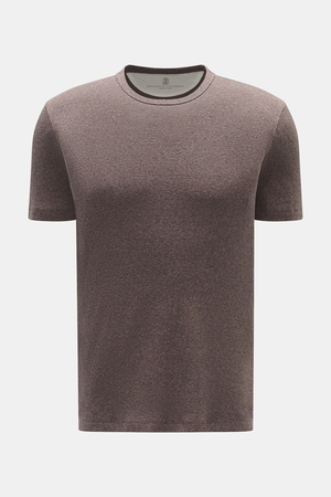Brunello Cucinelli  - Herren - Strick-T-Shirt graubraun meliert