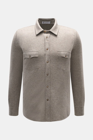 Brunello Cucinelli  - Herren - Strickhemd taupe meliert