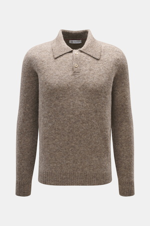 Brunello Cucinelli  - Herren - Strickpolo taupe meliert