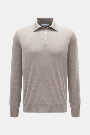 Brunello Cucinelli  - Herren - Strickpolo taupe meliert