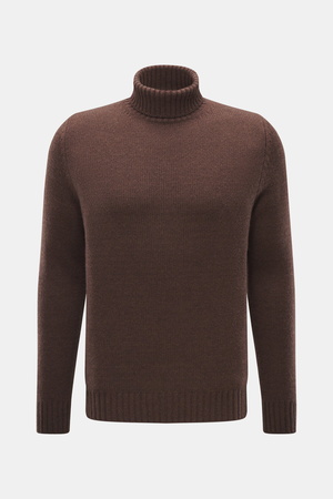 Bruno Manetti  - Herren - Cashmere Rollkragenpullover dunkelbraun