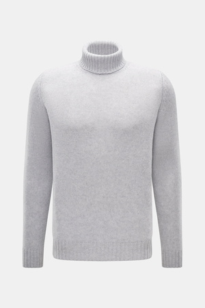 Bruno Manetti  - Herren - Cashmere Rollkragenpullover hellgrau meliert
