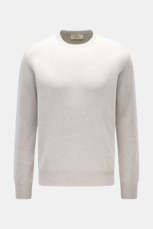 Bruno Manetti  - Herren - Cashmere Rundhalspullover hellgrau meliert