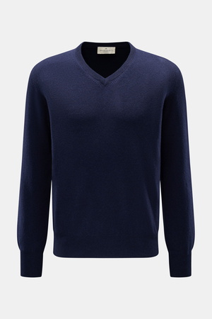 Bruno Manetti  - Herren - Cashmere V-Neck Pullover navy