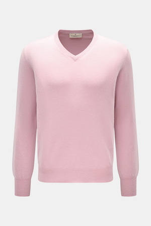 Bruno Manetti  - Herren - Cashmere V-Neck Pullover rosé